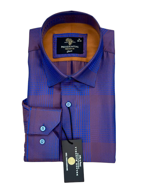 Presidential Premium Luxury Geometric Dress Shirt - Metallic Purple